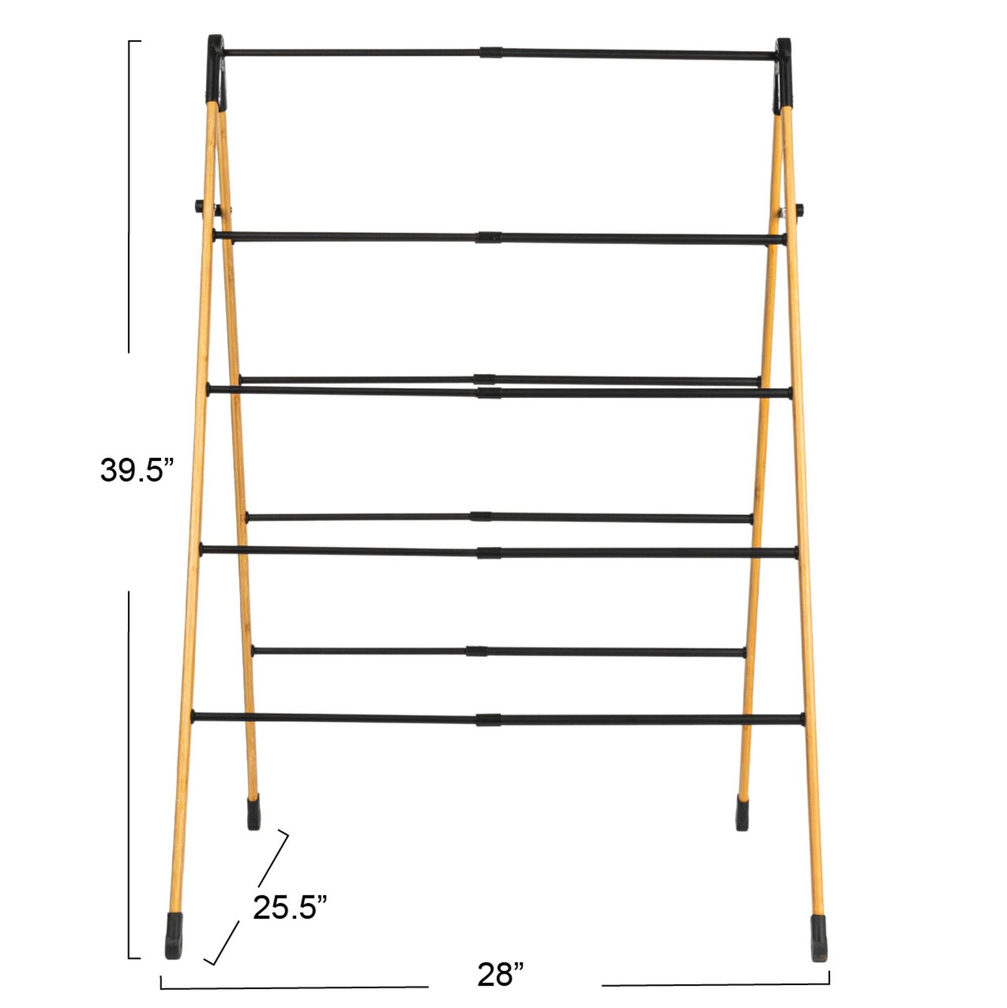 Household Essentials Bamboo V-Shaped Expandable Laundry Drying Rack